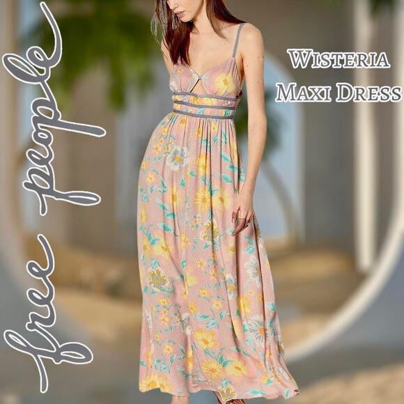 New Free People Wisteria Maxi Dress Light Combo Size Large - Picture 9 of 11